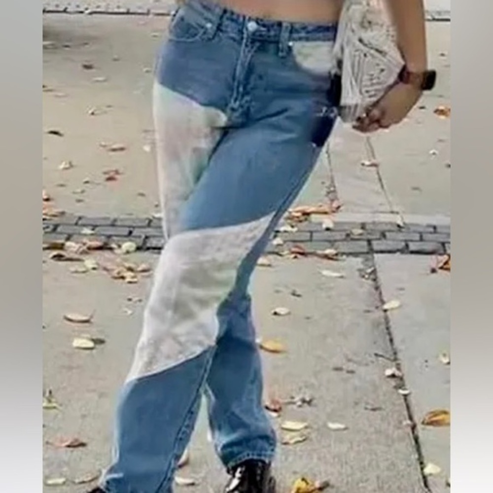 BP patchwork jeans.